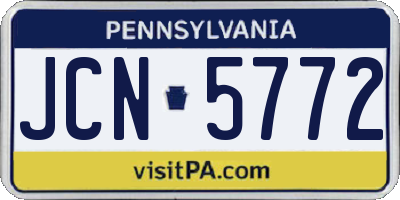 PA license plate JCN5772
