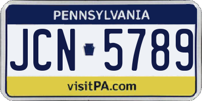 PA license plate JCN5789