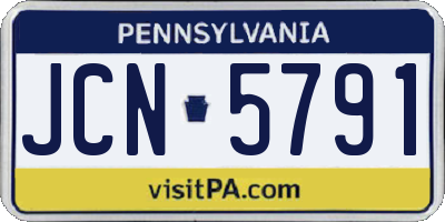 PA license plate JCN5791