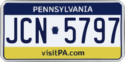 PA license plate JCN5797