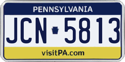 PA license plate JCN5813