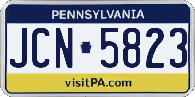 PA license plate JCN5823