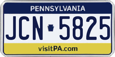 PA license plate JCN5825