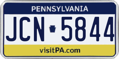 PA license plate JCN5844