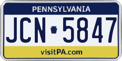 PA license plate JCN5847
