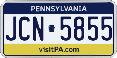 PA license plate JCN5855