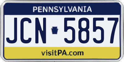 PA license plate JCN5857