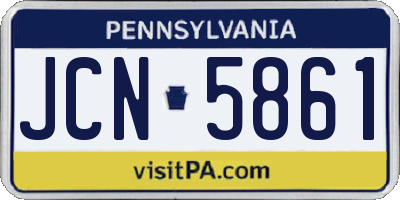 PA license plate JCN5861