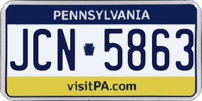 PA license plate JCN5863