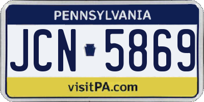 PA license plate JCN5869