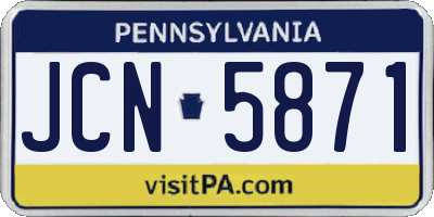 PA license plate JCN5871