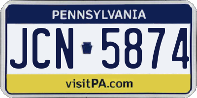 PA license plate JCN5874