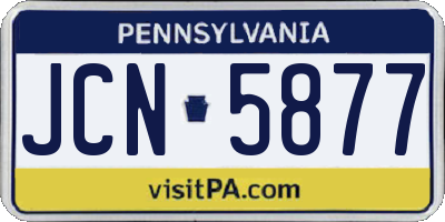 PA license plate JCN5877