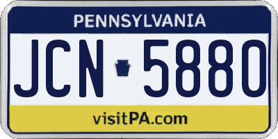 PA license plate JCN5880