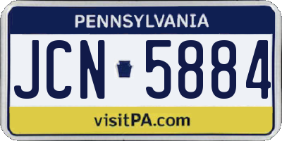 PA license plate JCN5884