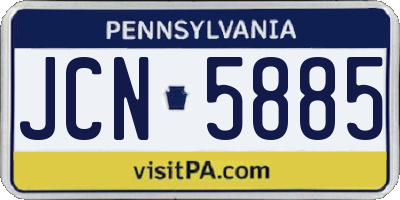 PA license plate JCN5885