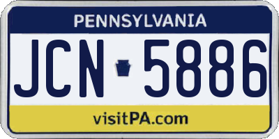 PA license plate JCN5886