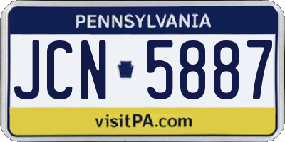 PA license plate JCN5887