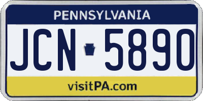 PA license plate JCN5890