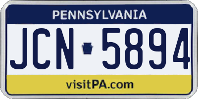 PA license plate JCN5894