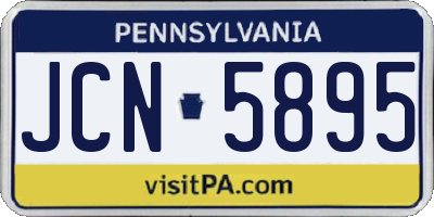 PA license plate JCN5895