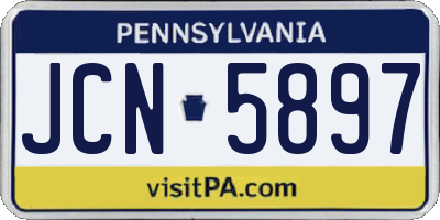 PA license plate JCN5897