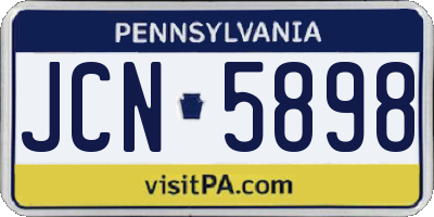PA license plate JCN5898