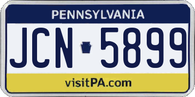 PA license plate JCN5899