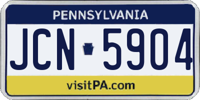 PA license plate JCN5904