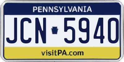 PA license plate JCN5940