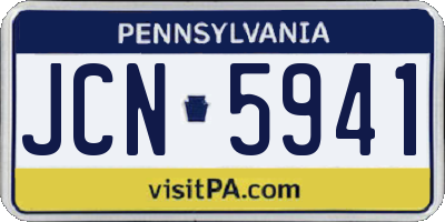 PA license plate JCN5941