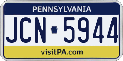 PA license plate JCN5944