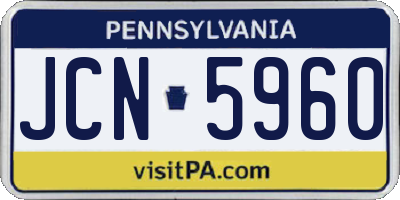 PA license plate JCN5960