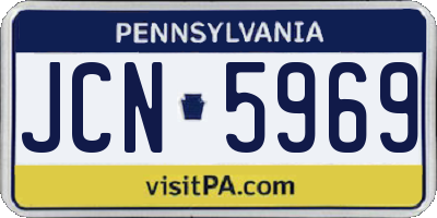 PA license plate JCN5969