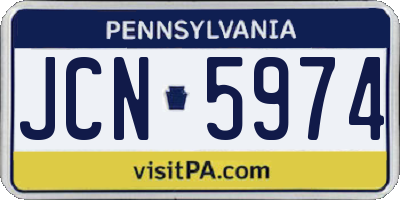 PA license plate JCN5974