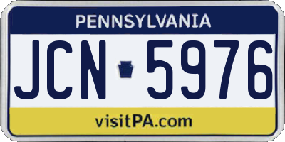 PA license plate JCN5976