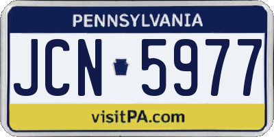 PA license plate JCN5977