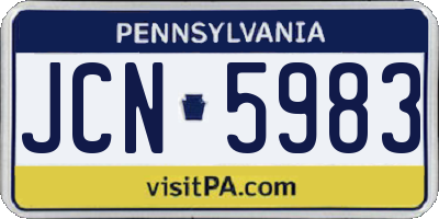 PA license plate JCN5983