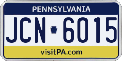 PA license plate JCN6015
