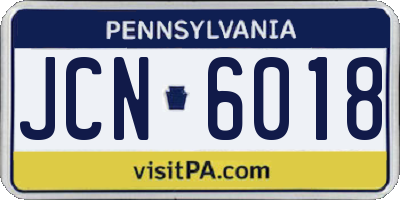 PA license plate JCN6018