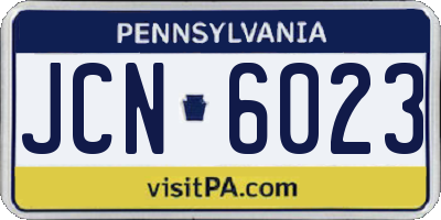 PA license plate JCN6023