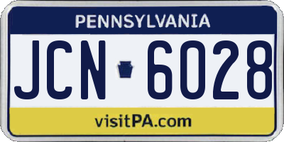 PA license plate JCN6028