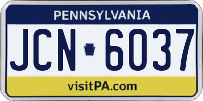 PA license plate JCN6037