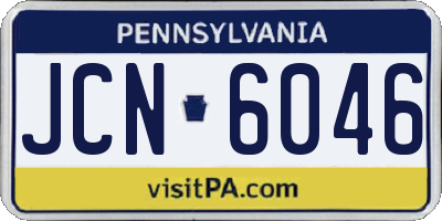 PA license plate JCN6046