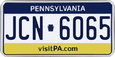 PA license plate JCN6065