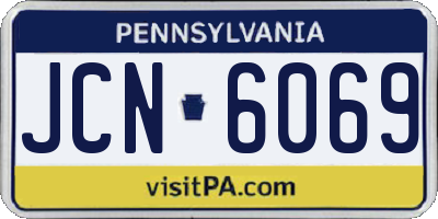 PA license plate JCN6069