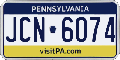PA license plate JCN6074