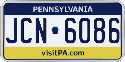 PA license plate JCN6086