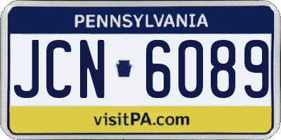 PA license plate JCN6089