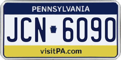 PA license plate JCN6090